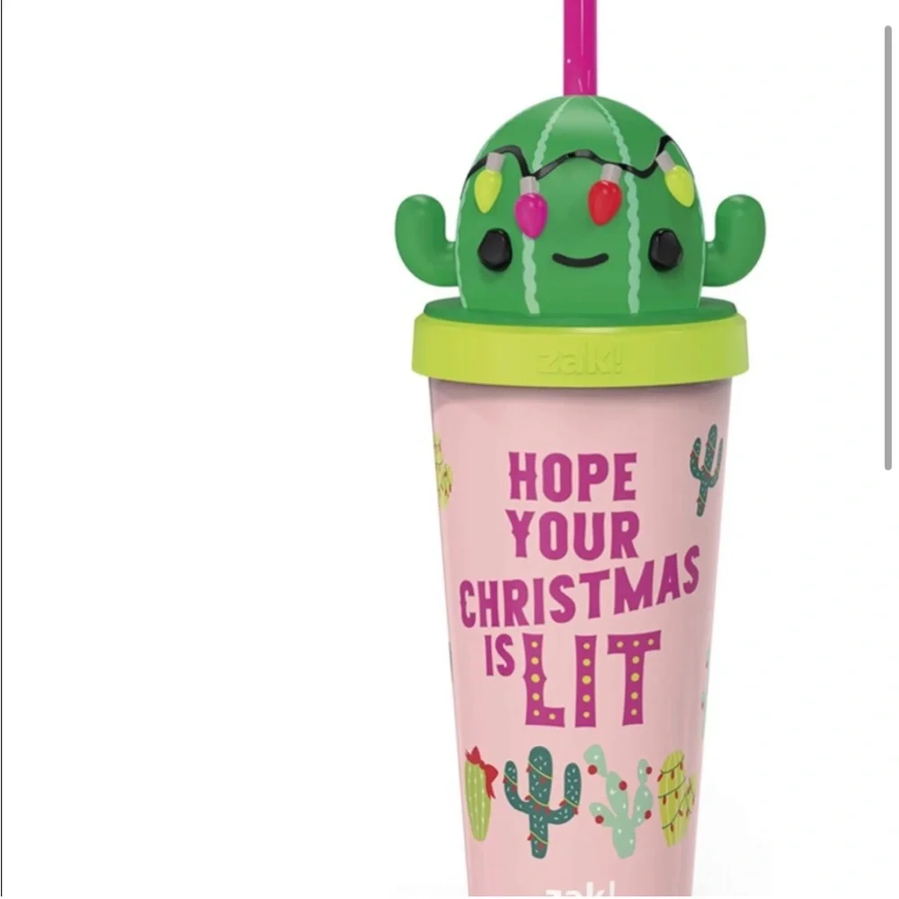 ZAK! Tumbler‎ Christmas Cactus lit! Holiday humor